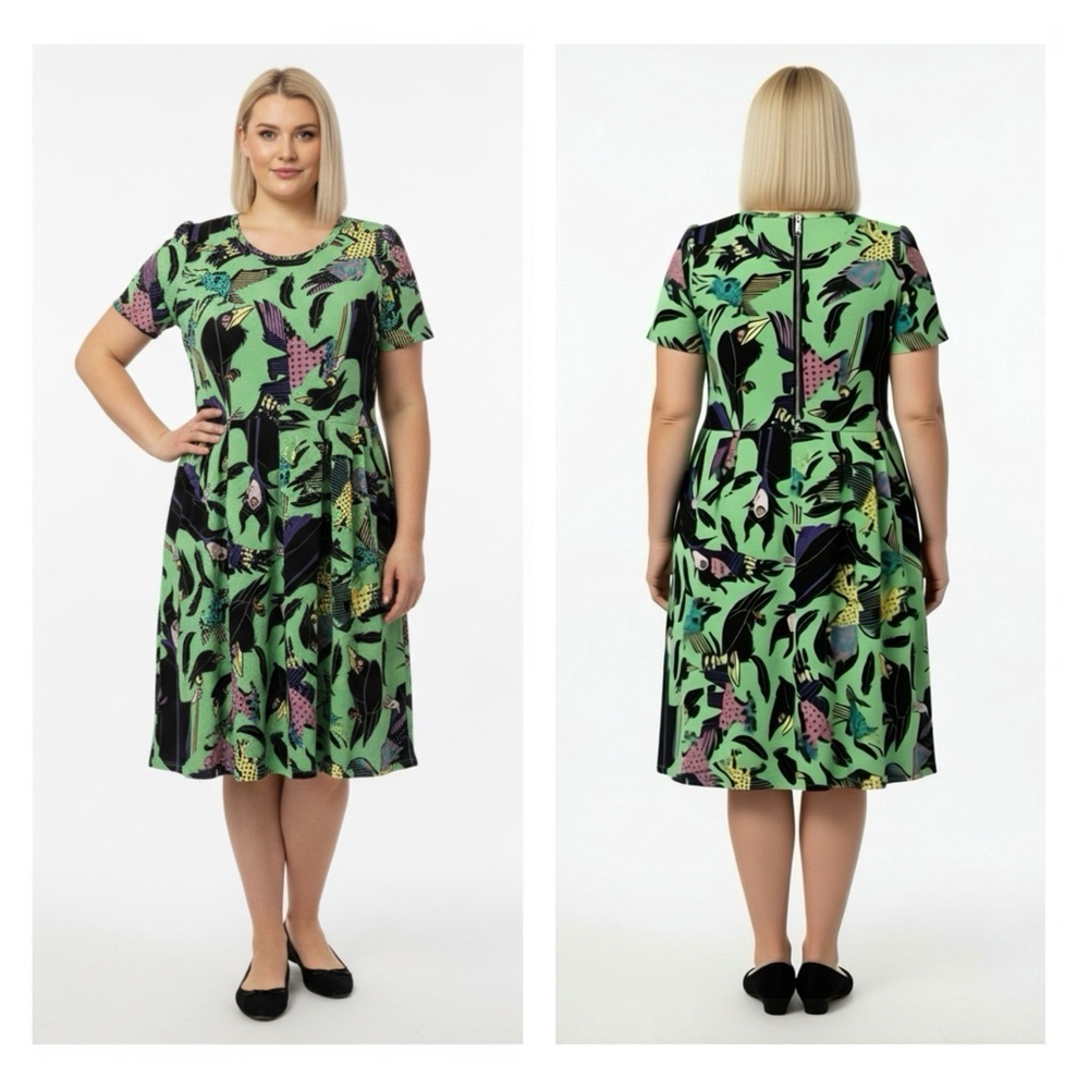 LuLaRoe Disney Villains Maleficent Amelia Dress Plus Size 2X